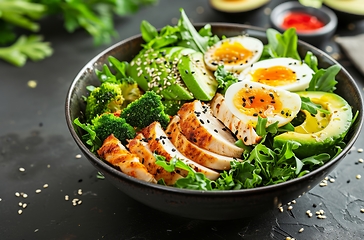 Image showing Keto-friendly chicken salad bowl