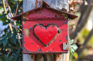 Image showing Vintage mailbox with love emblem