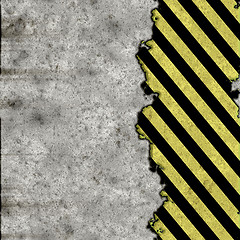 Image showing hazard stripes torn wall