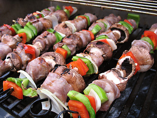 Image showing Shish Kebabs on the Grill