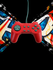 Image showing game controller w clipping path 