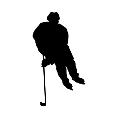 Image showing Hockey Player Silhouette