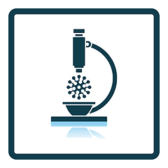 Image showing Research Coronavirus By Microscope Icon