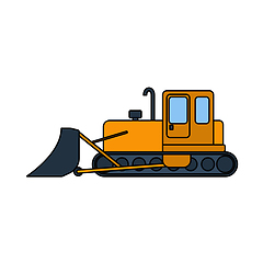 Image showing Icon Of Construction Bulldozer