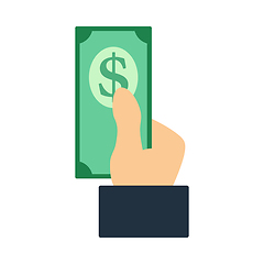 Image showing Hand Hold Dollar Banknote Icon