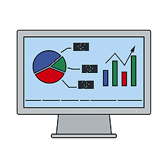 Image showing Monitor With Analytics Diagram Icon