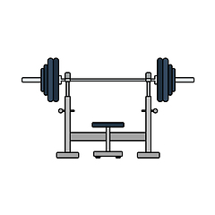 Image showing Icon Of Bench With Barbell