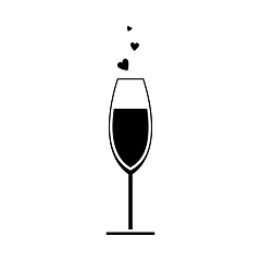 Image showing Champagne Glass With Heart Icon