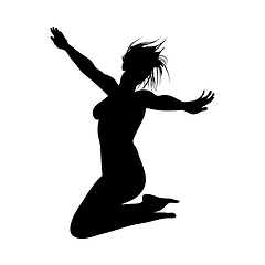 Image showing Jumping Girl Silhouette