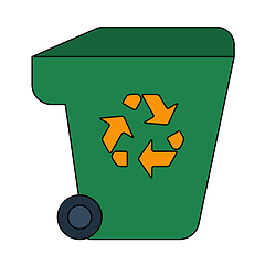 Image showing Garbage Container With Recycle Sign Icon