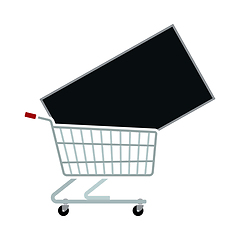 Image showing Shopping Cart With TV Icon