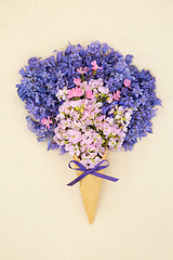 Image showing Surreal Wildflower Ice Cream Cone