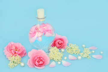 Image showing Rosewater for Natural Skincare with Rose and Elder Flower Flower