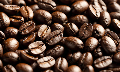 Image showing Aromatic roasted coffee beans background