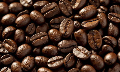 Image showing Aromatic roasted coffee beans background