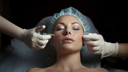 Image showing Woman undergoes botox therapy for a youthful and rejuvenated appearance, embracing non-surgical cosmetic enhancement.