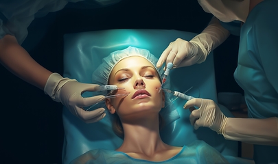 Image showing Woman undergoes botox therapy for a youthful and rejuvenated appearance, embracing non-surgical cosmetic enhancement.