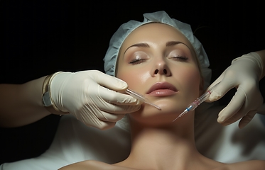 Image showing Woman undergoes botox therapy for a youthful and rejuvenated appearance, embracing non-surgical cosmetic enhancement.