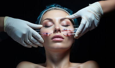 Image showing Woman undergoes botox therapy for a youthful and rejuvenated appearance, embracing non-surgical cosmetic enhancement.