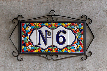Image showing Number 6, six, house number