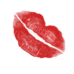 Image showing Red Lipstick Smudge