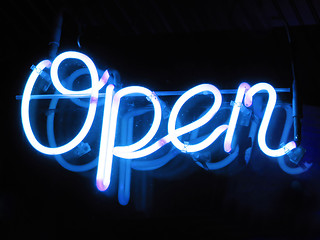 Image showing neon open sign