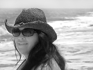 Image showing smiling beach girl