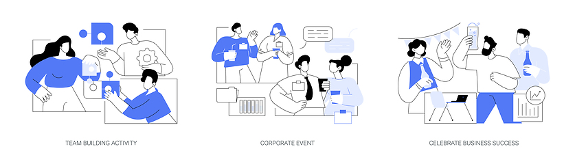 Image showing Teamwork activities isolated cartoon vector illustrations se