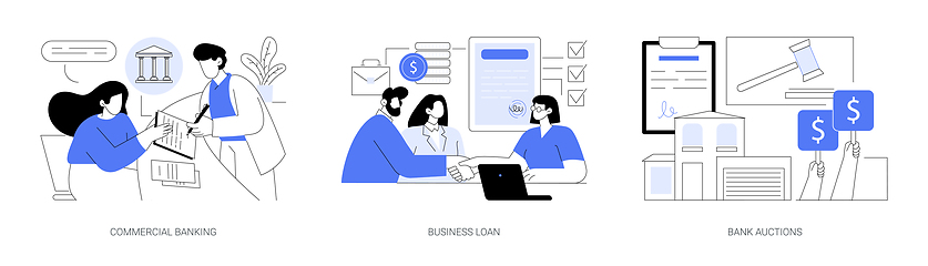 Image showing Bank services for business isolated cartoon vector illustrations se