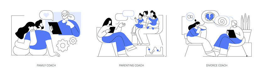 Image showing Family coach isolated cartoon vector illustrations se