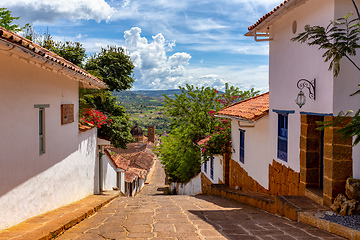 Image showing Heritage town Barichara, beautiful colonial architecture in most beautiful town in Colombia.