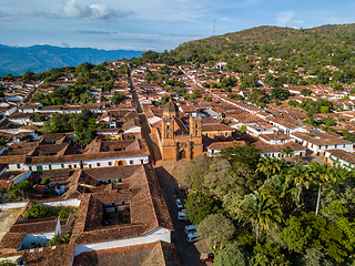 Image showing Heritage town Barichara, aerial view of beautiful colonial architecture. Colombia