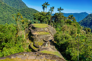 Image showing Ciudad Perdida, ancient ruins in Sierra Nevada mountains. Santa Marta, Colombia wilderness