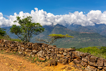 Image showing El Camino Real trail in Barichara. Andes mountains, Colombia.