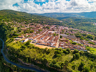 Image showing Heritage town Barichara, aerial view of beautiful colonial architecture. Colombia