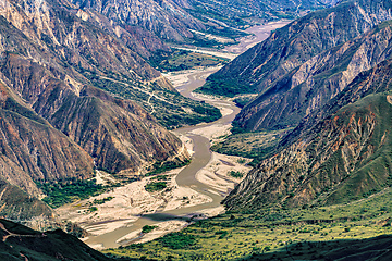 Image showing Chicamocha Canyon, steep sided canyon carved by the Chicamocha River in Colombia.