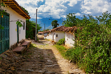 Image showing Heritage town Guane, beautiful colonial architecture in most beautiful town in Colombia.