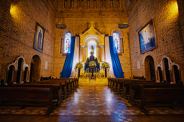 Image showing Metropolitan Cathedral of Medellin, major architectural works of Colombia, a Neo-Romanesque gem, in Roman Basilica style. Colombia