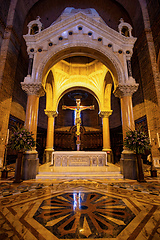 Image showing Metropolitan Cathedral of Medellin, major architectural works of Colombia, a Neo-Romanesque gem, in Roman Basilica style. Colombia