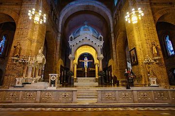 Image showing Metropolitan Cathedral of Medellin, major architectural works of Colombia, a Neo-Romanesque gem, in Roman Basilica style. Colombia