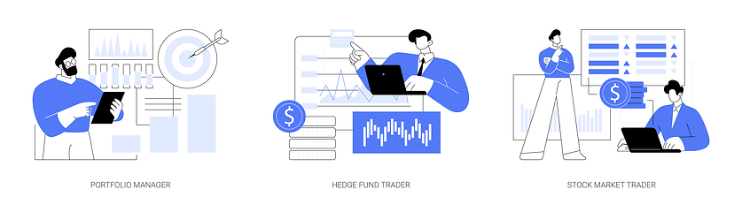 Image showing Stock market trade isolated cartoon vector illustrations se