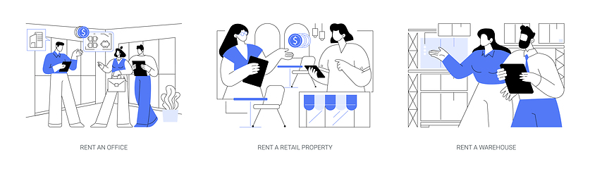 Image showing Renting commercial property isolated cartoon vector illustrations se