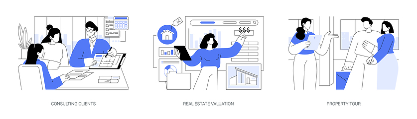 Image showing Full-service real estate firm isolated cartoon vector illustrations se