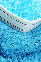 Image showing bath salt and towel