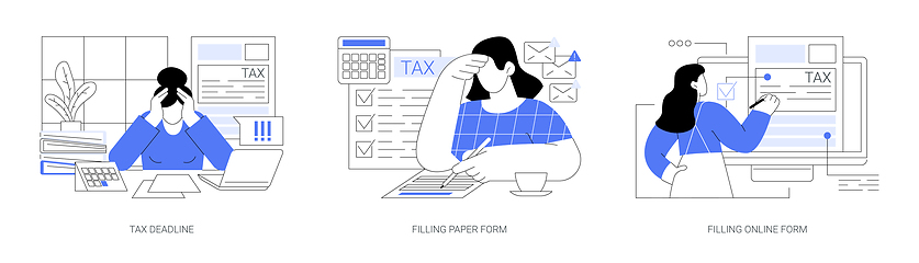 Image showing Filing taxes isolated cartoon vector illustrations se