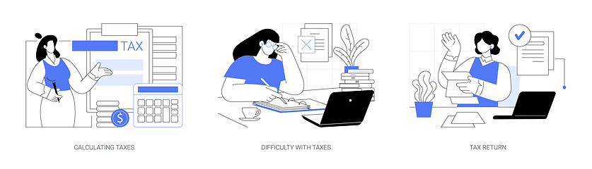 Image showing Calculating taxes isolated cartoon vector illustrations se