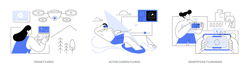 Image showing Filmmaking as a hobby isolated cartoon vector illustrations se