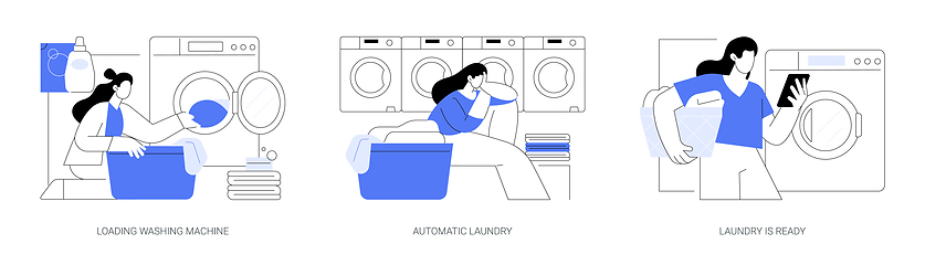 Image showing Household chores isolated cartoon vector illustrations se