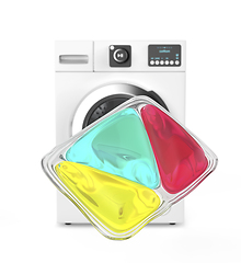 Image showing Laundry detergent pod and washing machine
