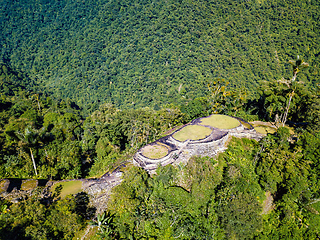 Image showing Ciudad Perdida, ancient ruins in Sierra Nevada mountains. Santa Marta, Colombia wilderness